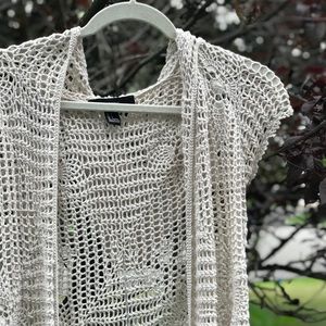 Long Knit Hooded Cardigan